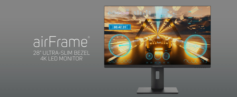 Packard Bell airFrame 21" FHD Monitor, 1920x1080, Ultrawide, VESA Mount Compatible, Tilt Adjustment, HDMI/VGA, Slim Bezel, for Home, Office, and Light Gaming