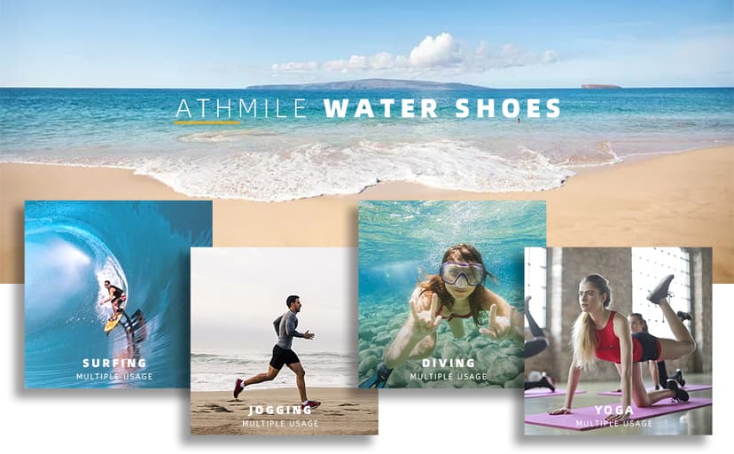 Water Shoes for Women Men Quick-Dry Aqua Socks Swim Beach Outfits Barefoot Yoga Exercise Wear Sport Accessories Pool Camping Must Haves River Hiking Adult Youth Size