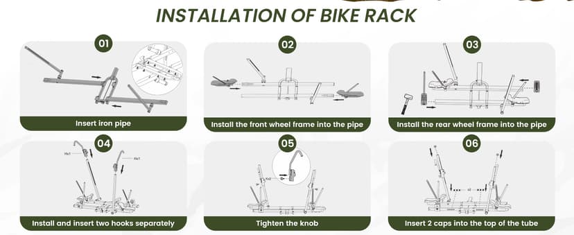 Bike Rack for Car,200lbs Capacity for 2 EBike with Anti Theft Lock Foldable Tilt Design Hitch Bike Rack,Up to 5-Inch Fat Tire for 2'' Receiver