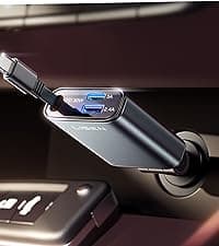 LISEN Retractable Car Charger, 69W USB C Car Accessories Adapter for iPhone 17 USB C Charger Fast Charging, Gifts for Women Men, Travel Essentials, for iPhone 17 Pro Max Air 16 15 14 13 12 Samsung S25