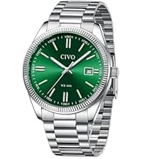 CIVO Analog Mens Watches Silver: Wrist Watches with Date Easy to Read - Dress Stainless Steel Watch for Men Gifts for Husband Father at Birthday Anniversary