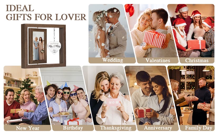 Mrs and Mrs 2026 Brown Picture Frame, Mrs & Mrs Wedding Gifts, Newlywed Engagement Present Lesbian Couple Bridal Shower Gifts, LGBT Gift Ideas