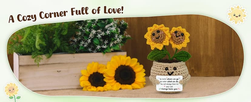 Friendship Gifts For Women, Friend Gift Ideas, Emotional Support, Sunflower Decor, Handmade Keepsake, Soft Yarn Texture OASSIE Best Friend Birthday Gifts for Women - Positive Crochet Sunflower B0FNVGXPQ1