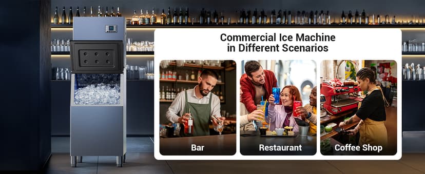 Commercial Ice Maker Machine 680Lbs/24H with 560LBS Storage Bin, Industrial Ice Machine, Self Cleaning, ETL Certified, Ice Ready in 5-15min, Perfect for Restaurant Bar Cafe,Silver
