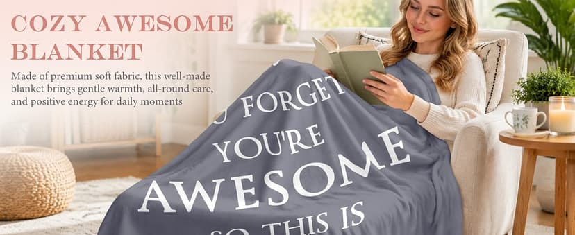 Gifts for Women Blanket 50" X 60", Birthday/Inspirational/Thank You Gifts for Women, Sometimes You Forget You are Awesome Gifts for Friends/Mom/Sister/Her, Anniversary/Appreciation Blanket B0FNRMGYH2