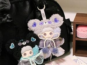 CALEMBOU Plush Blind Box Pendant, Kawaii Maymei Tiny Bear Cookie Series Stuffed Blind Box Keychain, Kawaii Mystery Vinyl Plush Bag Charms Collectible for Birthday Christmas B0FZ94D196