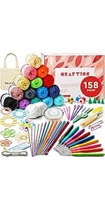 CRAFTISS Knitting Bag Yarn Storage - Christmas Gift - Durable Canvas Yarn Holder for Crochet Accessories - Organizer Crochet Bag with Knitting Accessories Case (Turquoise)