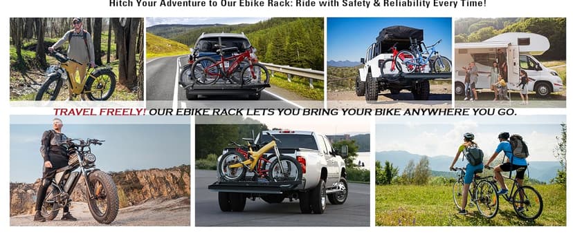 Ebike Rack with Ramp, Foldable Bike Rack for Tow Hitch, Heavy Duty Bike Carrier for 2 Fat Tire Bikes with 300LBS Load Capacity - Fits SUV, Truck, Trailer, RV
