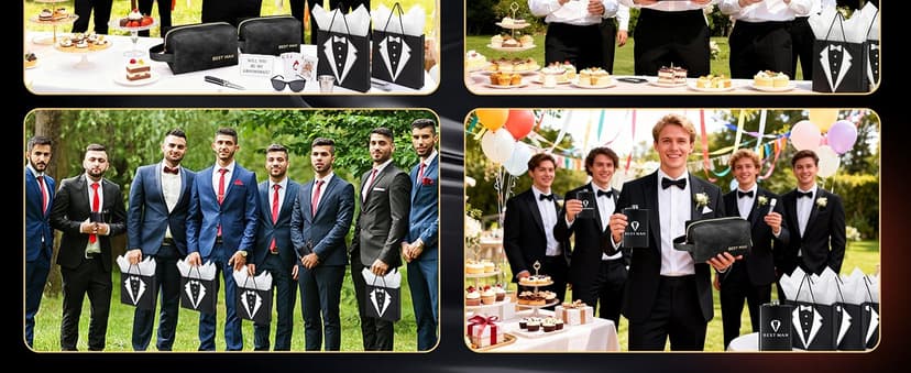 Complete Gift Set for Wedding with Flasks Shot Glasses Funnels Toiletry Bags Sunglasses Bottle Openers Gift Bags and Cards Rigibright 60 Pcs Groomsmen Gifts Set of 6 for Wedding Best Man Gift B0F6N4938G