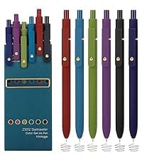 Ddaowanx Gel Pens, 6 Pcs 0.5mm Quick Dry Black Ink Pens Fine Point Smooth Writing Pens, Cute Office School Supplies Gifts for Women