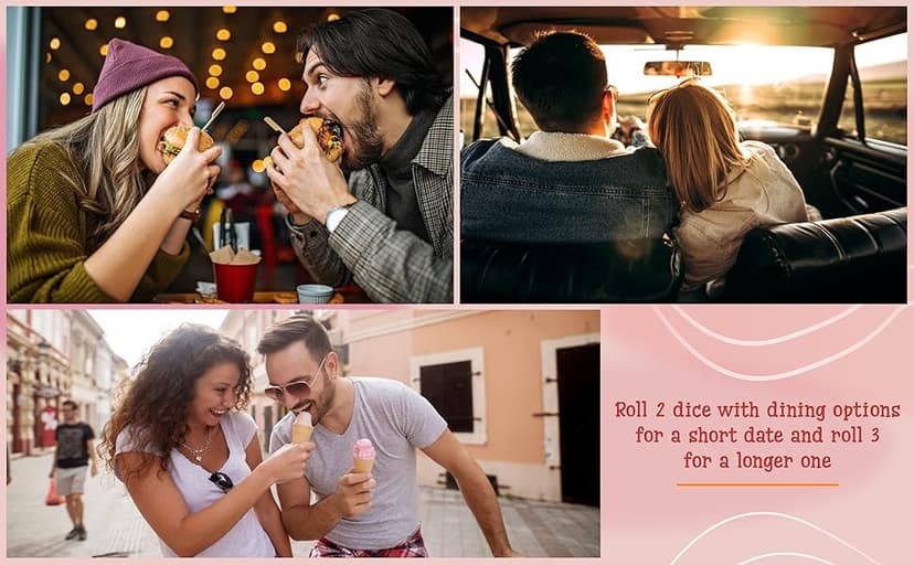 5 Year Anniversary Wood Gift for Him Her - 5th Anniversary Wedding Gifts for Wife Husband, Five Years of Marriage Date Ideas, Wooden Game Date Night Dice for Couples