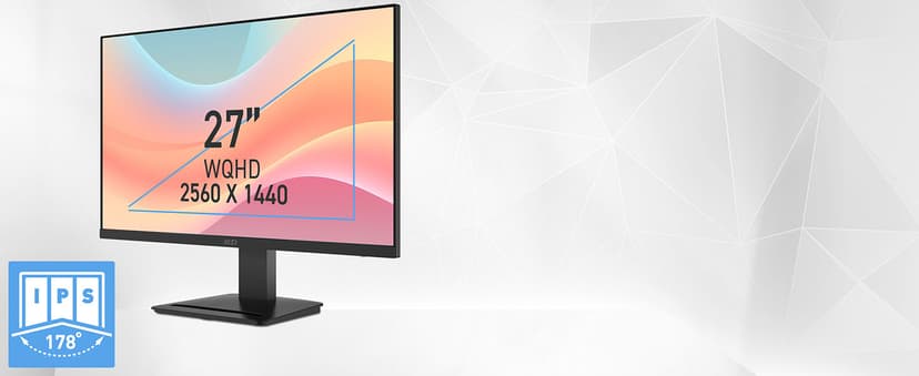 msi PRO MP273Q E7 27-inch IPS 2560 x 1440 (QHD) Computer Monitor, 75Hz,Adaptive-Sync, HDMI, DP Port, VESA Mountable, Tilt, Speaker, 1ms, Black