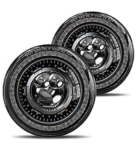 HWSTAR Pair New 1000% Bright Anti-glare 7 Inch Led Headlights Round Compatible with Jeep Wrangler JK JKU TJ LJ Chevy Ford GMC Dodge Mazda Nissan Mack VW etc DOT Approved H6024 Hi/Low Sealed Beam