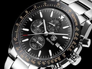 BENYAR BY BENYAR Watch for Men Analog Quartz Chronograph Waterproof Luminous Designer Mens Wrist Watches Business Work Sport Casual Dress Watch with Silicone Strap Elegant Gifts for Men