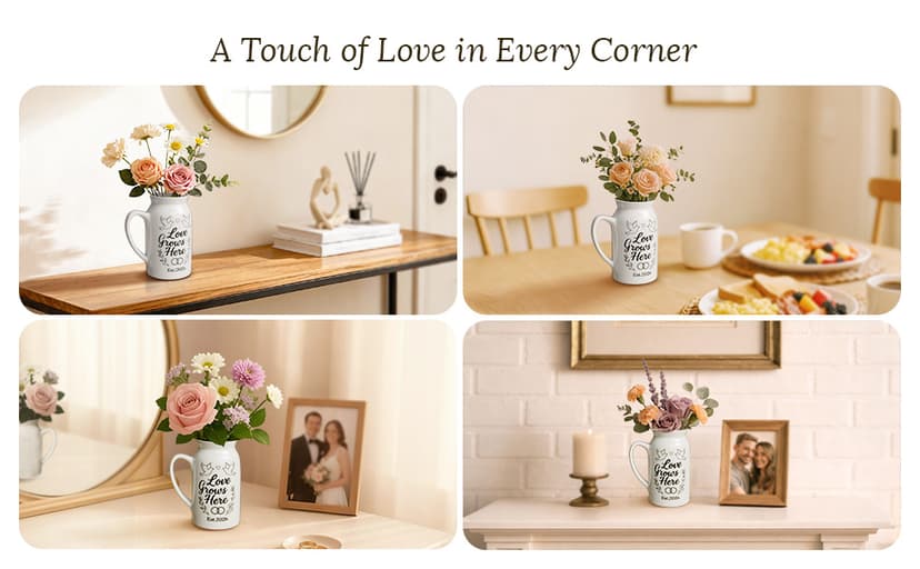 Wedding Gifts for Couples 2026: Love Grows Here & Rings Design - Home Decor Accents for Newlyweds