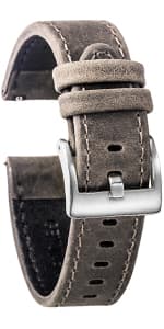 hemsut h Leather Watch Bands for Men, Horween Quick Release Leather Watch Strap Vintage Watch Replacement Wrap of 18mm, 20mm, 22mm