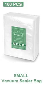 Vacuum Sealer Bags,Heavy Duty Pre-Cut Design Commercial Grade 4x6 Inch Food Sealable Bag for Heat Seal Food Storage, Seal Bag Boilsafe to 280°F Freezable, Resizable,Reuseable (100Pcs)
