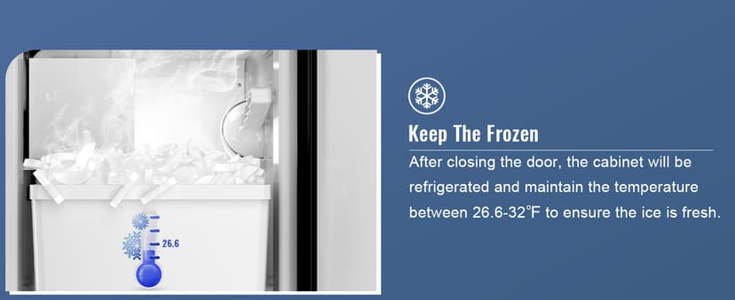 Under Counter Crescent Ice Maker Machine, 15'' W Drainless Built-in Ice Maker, 15 LBS/Day with 12 LBS Storage Bin, Perfect for Commercial Home Bar, No Drain