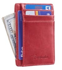 Travelambo Slim Wallet Front Pocket Minimalist Leather RFID Blocking Medium Size