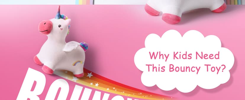 iPlay, iLearn Bouncy Pals Hopping Unicorn Horse, Toddler Girl Inflatable Bouncing Animal Hopper Toy, Outdoor Indoor Plush Ride on Bouncer, Baby Birthday Gift 18 Month 2 3 4 Year Old Kid - Unicorn