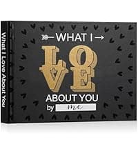 Artmag What I Love about You Fabric Book, Fill-in-the-Blank Love Journal Book for Couples Husband Wife Him Her Birthday Christmas Gifts Stocking Stuffer (Black) B0FNDNP2N3