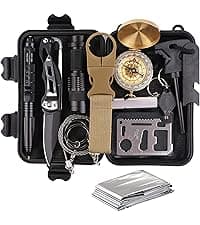 TRSCIND Gifts for Men Husband Dad Christmas, Survival Kit, Emergency Survival Gear and Equipment 14 in 1, Stocking Stuffers Birthday Gifts for Him Boyfriend, Hunting Fishing Camping Accessories, Cool Gadget