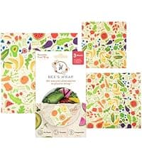 Bee's Wrap Beeswax Wraps for Food - Made in USA Reusable & Organic Food Wraps, Sandwich Wrap & Bowl Covers - Eco-Friendly Alternative to Aluminum Foil & Plastic Wrap, Ocean 3 Pack (S, M, L)