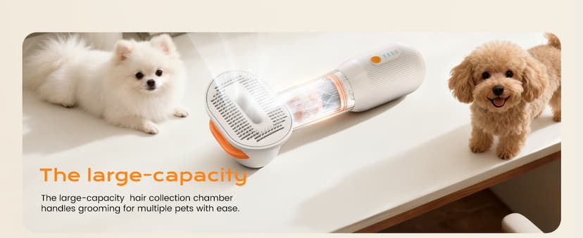 Vacuum Dog Brush for Shedding, 4-in-1 Self Cleaning Slicker Brush for Dogs& Undercoat Rake for Dogs, Deshedding Grooming Tool, Anti-Static, Massage, Cleaning, Shedding & Combing All In One!