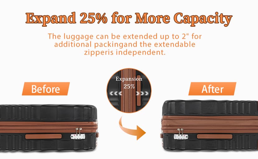 Rosamo 5 piece Luggage Set Expandable Suitcase 22x14x9 Airline Approved Carry on, ABS Hard Case Suitcases with Spinner Wheels, TSA Lock (Pink)