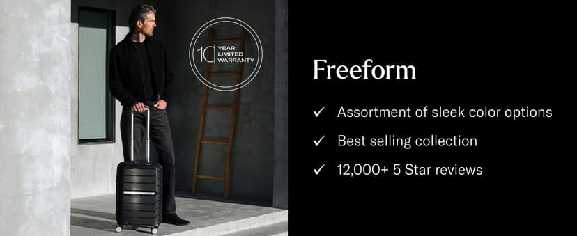 Samsonite Freeform 2-Piece Luggage Set - Carry-On & Large Checked Luggage with Dual Spinner Wheels - Durable Polypropylene Hardshell - TSA Lock, Airline-Approved - Expandable - Amethyst Purple