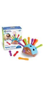 Learning Resources Spike The Fine Motor Hedgehog - Toddler Montessori Toys, Stacking Shape, Gifts For Boys And Girls, Sorting And Matching Skill Activities, Educational Games, Kindergarten