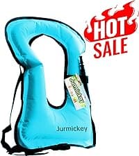Inflatable Snorkel Vest Adults, Portable Snorkel Jacket, Buoyancy Vest for Snorkeling, Swimming, Kayaking, Boating, Safety Load Up to 220 Ibs