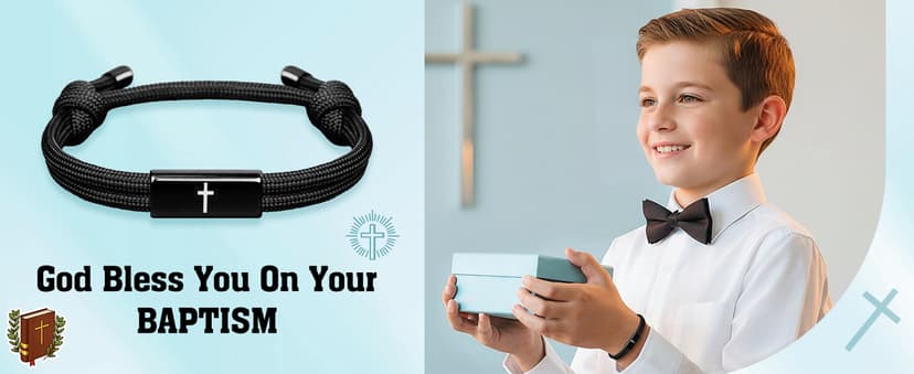 Birthday Philippians Confirmation Baptism Gifts for 9 10 11 13 16 18 21 Years Old Boy, Soccer Baseball Basketball Accessories PEALICIOUS Cross Bracelet for Boys, Joshua Birthday Son Gifts for Teens B0GJ54CQ6W