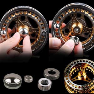 Sougayilang Fly Fishing Reel Large Arbor 2+1 BB with CNC-machined Aluminum Alloy Body and Spool in Fly Reel