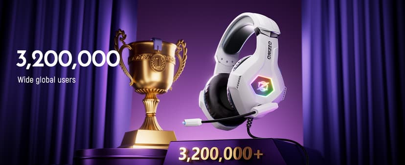 Gaming Headset for PC, Ps4, Ps5, Xbox Headset with 7.1 Surround Sound Gaming Headphones with Noise Canceling Mic, LED Light Over Ear Headphones for Switch, Xbox Series X/S, Laptop, Mobile White