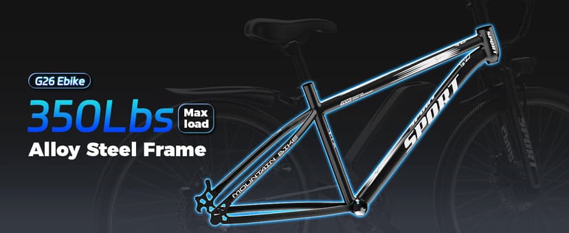 Electric Bike for Adults, 1500W Peak Mountain Ebike with 25 MPH, 65 Miles Range, 7 Speeds, 48V 10Ah Removable Battery 26" Ebike for Commute