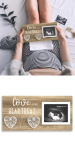 Baby Sonogram Picture Frame with Countdown Weeks - Standard 4"x3" Ultrasound Photo - Pregnancy Announcements Ideas - Gender Reveal Baby-Shower Gift - New Mom Expecting Parents to Be Keepsake Gifts