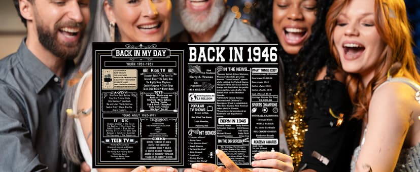 Asmallgf Happy 80th Birthday Gifts for Grandpa Grandma, Giant Big Eighty Years Old Bday Card for Women Men, Vintage 80 Husband Wife Bday Decorations