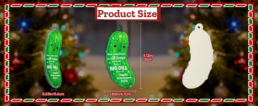 MAMAGIFTREE Christmas Ornament 2025 - Funny Retirement Gifts for Women, Men, Coworker, Boss - Big Dill Keepsake, Happy Retirement Decorations