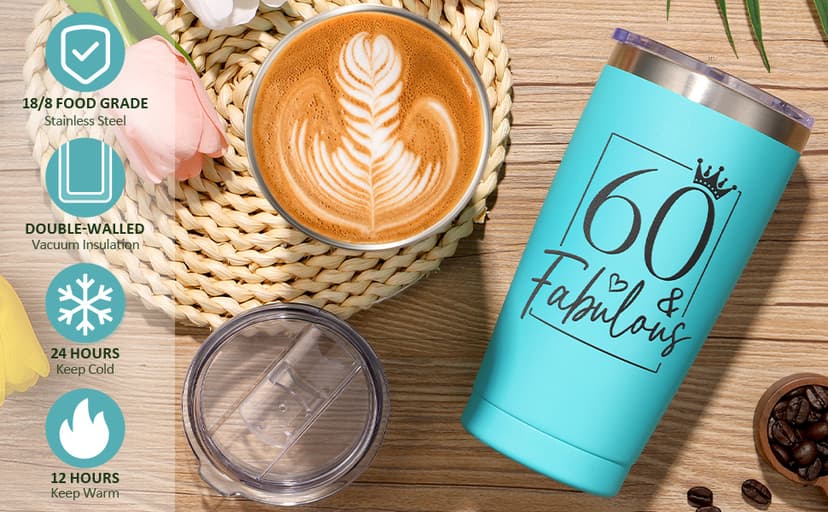 60th Birthday Gifts for Women Her, Cool 1965 Birthday Gifts for 60 Year Old Women 60 Fabulous Gifts, Funny Unique Happy 60th Birthday Gifts Ideas for Her Mom Sister Friend Grandma with Canvas Tote Bag