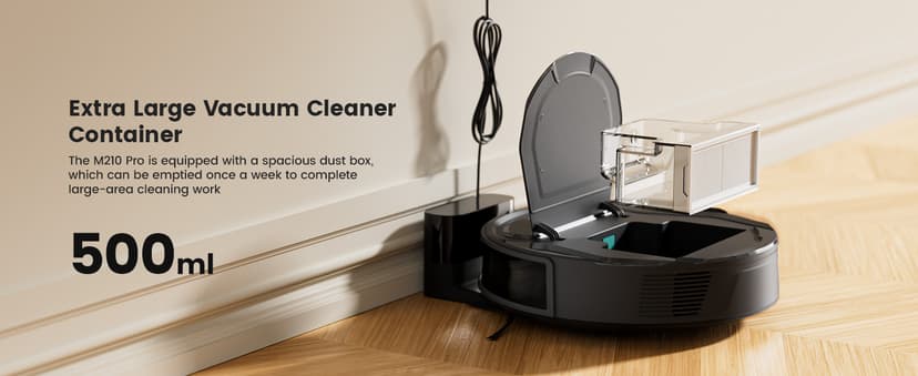 Lefant M210 Pro Robot Vacuum, 4000Pa Suction, 200 Mins Runtime, Quiet, Ultra-Slim, Self-Charging Robotic Vacuum Cleaner, WiFi/App/Alexa Control, Ideal for Pet Hair & Hard Floors