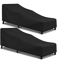 Arcedo Patio Chaise Lounge Cover Water Resistant, 2 Pack of Pool Lounge Chair Covers for Outside Stackable Cushions and Outdoor Furniture, 80" x 30" x 26" H, Black