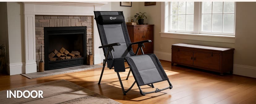 Portal Portable Zero Gravity Chair, Lounge Chair Outdoor Oversized Zero Gravity Chair Folding Lounge Chair with Adjustable Pillows and Cup Holder for Poolside Backyard and Lawn, Support 350lbs