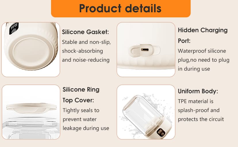 Portable Washing Machine, 7000mAh Rechargeable Wireless Washer with 10 PCS Clothespins Deep Cleans Baby Clothes Underwear Socks Delicates 1.5L Mini Washer for Travel Camping Dorm RV Apartment (Khaki)