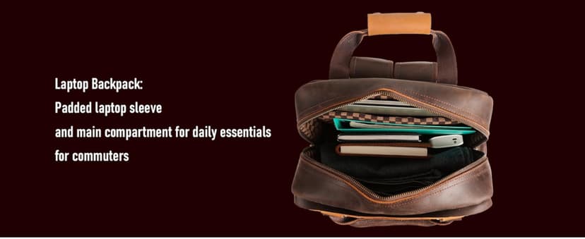 STAR VISTA Bernini Vintage Full Grain Leather Camera Backpack for DSLR/SLR, Camera Case for Photographers, with Tripod Holder, Fits 15.6" Laptop, Casual Outdoor Rucksack, YKK Zippers