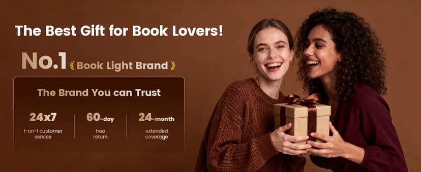 Glocusent Book Light, 3-Color & 6-Brightness Reading Light, Bendable Neck Light, 80-hr Lasting Rechargeable Book Light, Perfect Reading Lights for Books in Bed, Knitting, Repairing, Book Lovers Gifts