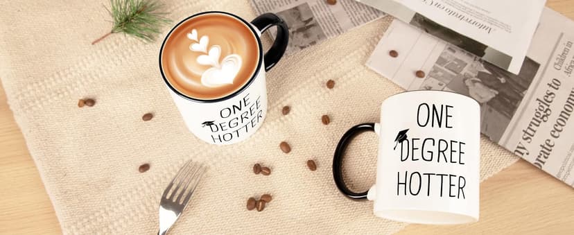 Graduation Gifts for Her, Him - 11oz Ceramic One Degree Hotter Mug - 2025 Funny College, Master, Degree, Phd Graduation Gift for Women, Men
