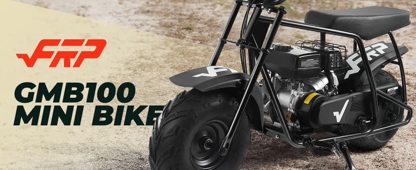 FRP Mini Dirt Bike GMB100, 99 CC Gas Powered Mini Bike 4 Stroke 3HP, Off Road Mini Bikes for Kids and Adult, Trail Bike Up to 28 Mph, Weight Support Up to 220 LBS (Black)