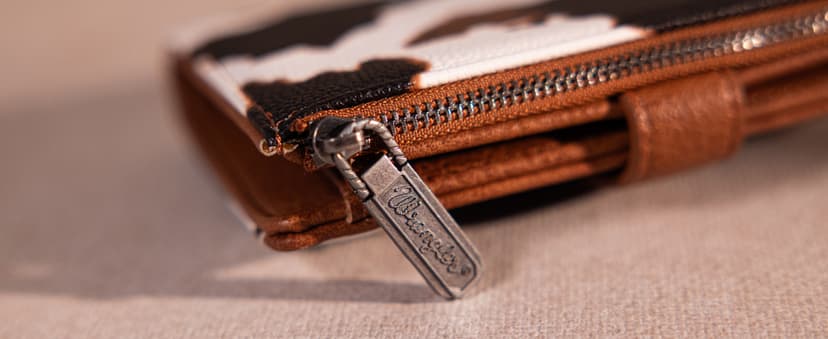 Wrangler Wallet for Women Bifold Card Holder with Zipper and ID Window