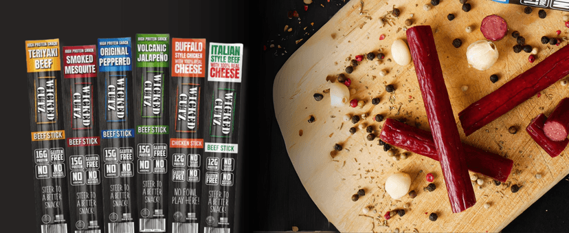 Wicked Cutz Beef Jerky Variety Pack, 5 Flavors & Up to 36g Protein Per Bag, Tender & Easy to Chew Alternative to Beef Sticks, USA Made High Protein Carnivore Snacks (5 Bags, 1 of Each Flavor)